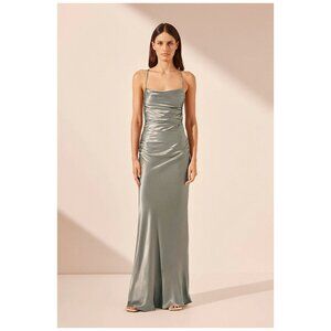 Shona Joy La Lune Lace Back Maxi Dress - Sage - Size US 0